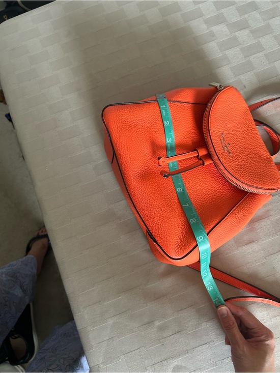 Kate Spade Leila Peebled Leather Flap Bqckpack in Vibrant Orange main image 8
